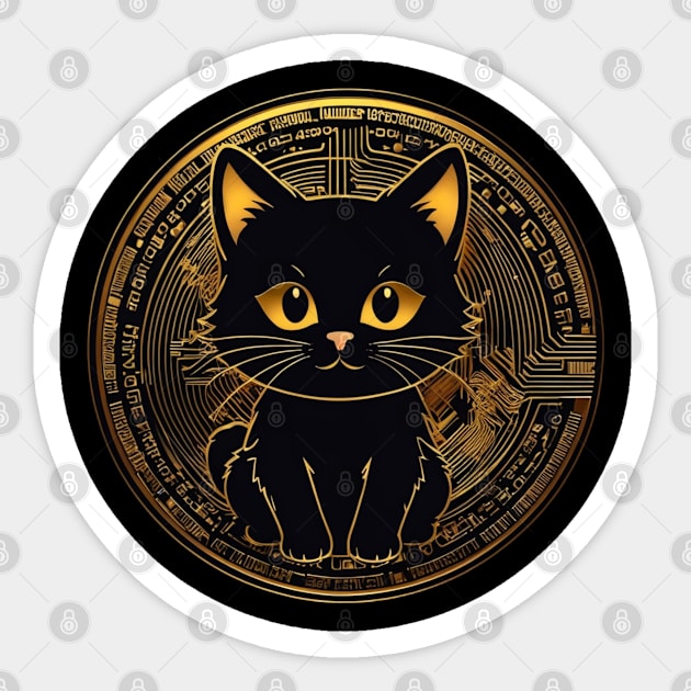 black crypto cat Sticker by SpaceCats